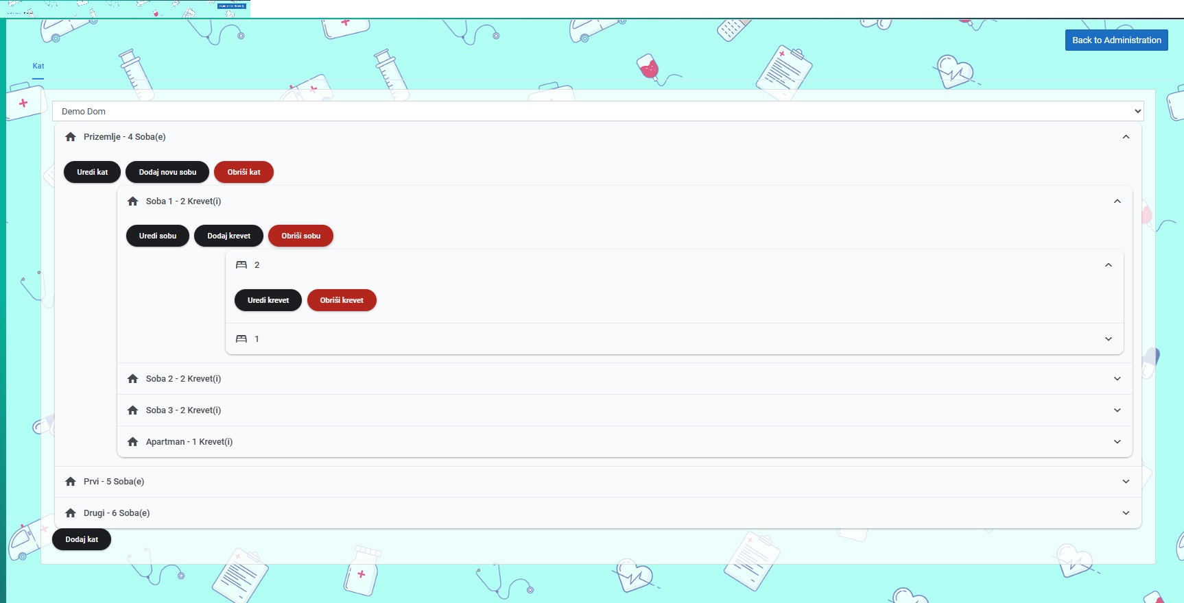 Katovi, sobe i kreveti